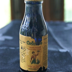 Colorite Bottle for Straw Hats / Carpenter- Morton Company/ Vintage