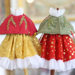 Welcome! Christmas set . /  Doll clothes for Neo Blythe , Pullip ,Licca dolls.