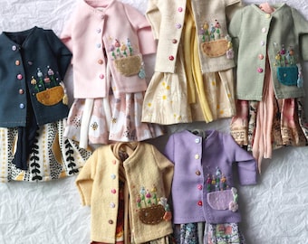 KOOP 4 KRIJG 1 GRATIS!! Set van boerenmeisjes* / Set van 2 stuks / Poppenkleding voor Neo Blythe-, Pullip- en Licca-poppen.