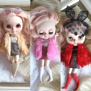 Dolls outfit for Neo Blythe /Fashion Autumn Winter Warm fur Coat.