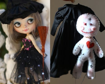 abracadabra ! Déguisements de sorcière pour poupées Blythe.