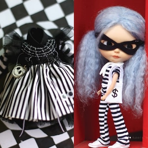 Halloween BANDIT COSTUME for Blythe, ob22, Licca doll.
