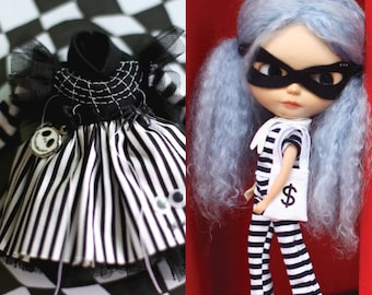 Halloween BANDIT COSTUME for Blythe, ob22, Licca doll.