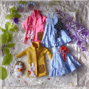 Blythe clothes for blythe 1/6, Ob22, ob24, Licca doll. Set of 3 pcs.