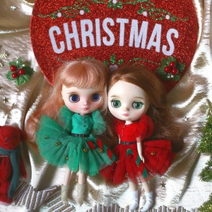 Chrismas dresses.Doll clothes for Middie blythe.