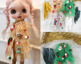 Ensemble de robe de Noël pour blythe 1/6, Ob22, ob24, poupée Licca.