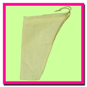 strong, hand made, durable V-SHAPE filtering bag to make your own drinks (juice, nut milk, seed milk, grain milk, wine, beer, tea, kefir)