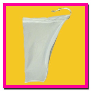 strong, hand made, durable V-SHAPE filtering bag to make your own drinks (juice, nut milk, seed milk, grain milk, wine, beer, tea, kefir)