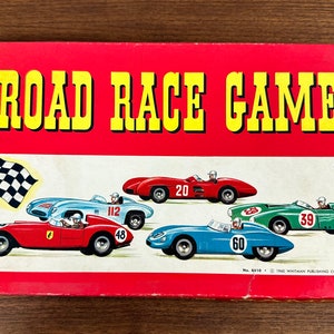 Vintage 1960 Road Race Board Game by Whitman - Complete - Shows Wear