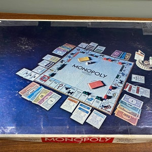Vintage 1978 Anniversary Edition of Monopoly Game by Parker Brothers - Oversize Box - Complete - Property Caddy - 10 Tokens
