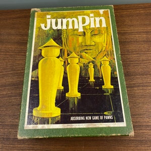 Vintage 1964 Jumpin A Game of Pawns 3M Bookshelf Game Complete image 1