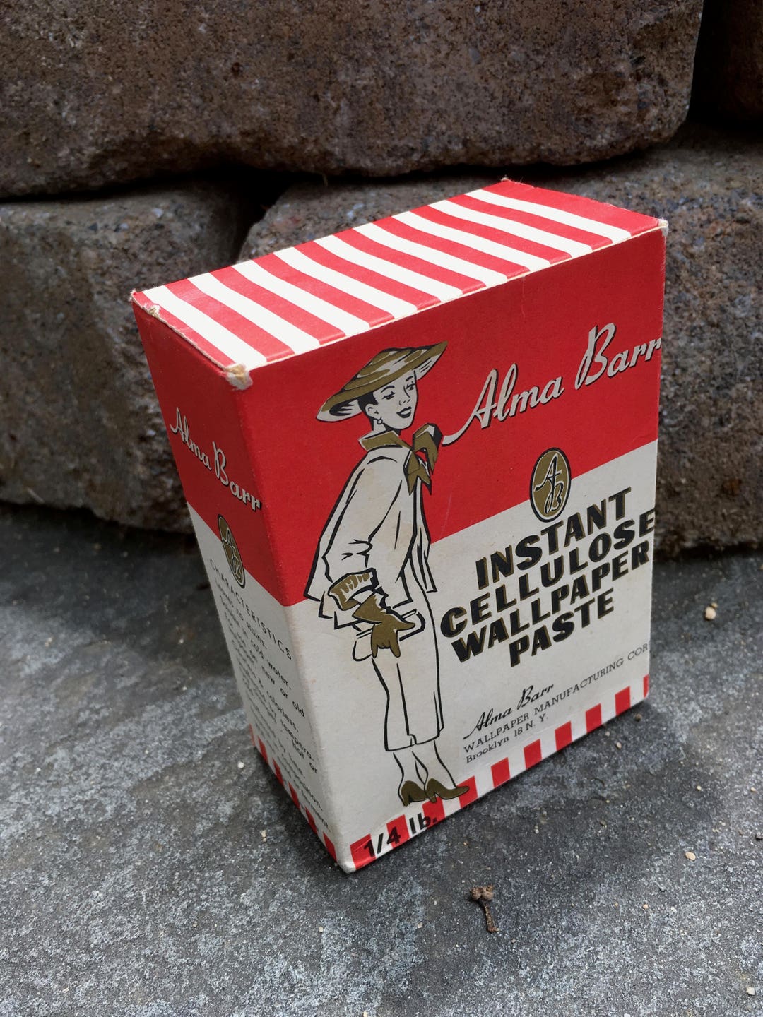 Vintage Alma Barr Wallpaper Paste Advertising Graphics Box Vintage