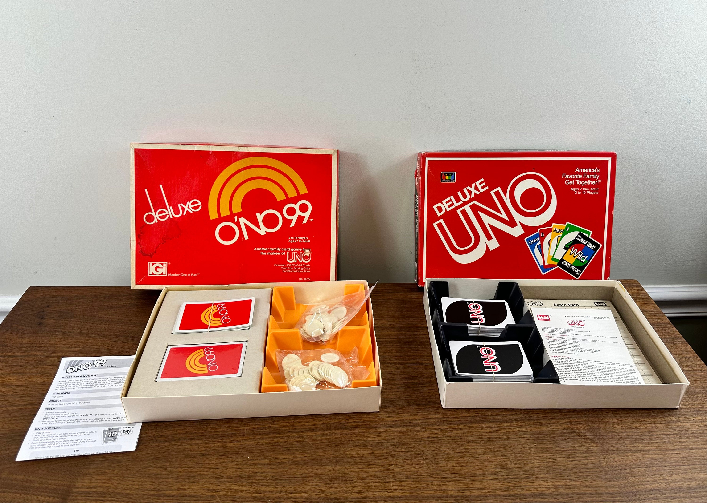 お歳暮ならオンライン Vintage Games Card 99 O'NO and Uno Deluxe 1980 of Pair UNO