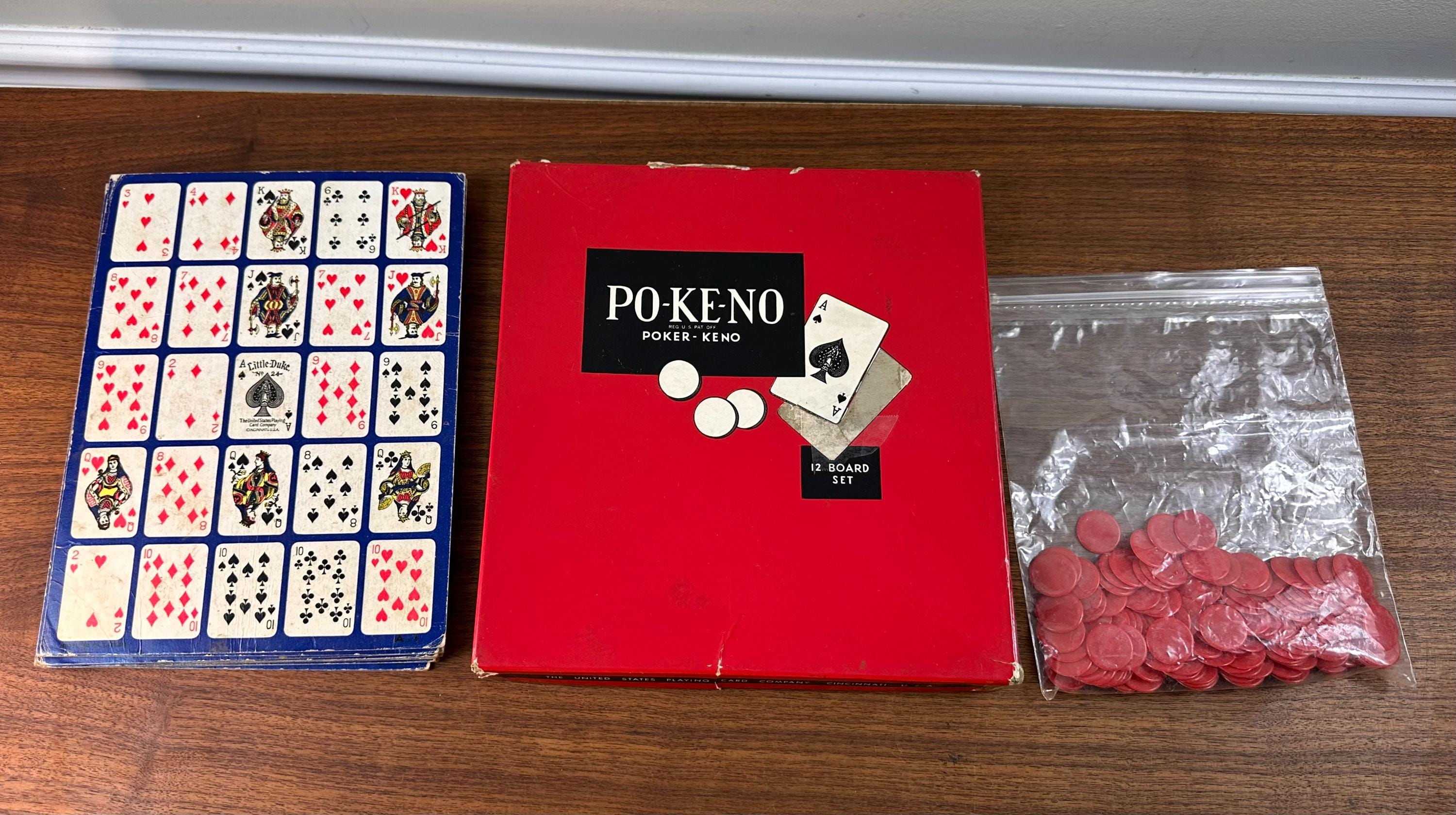 Vintage Po-Ke-No Game: 1970s Poker Bingo by US Playing Card Co.