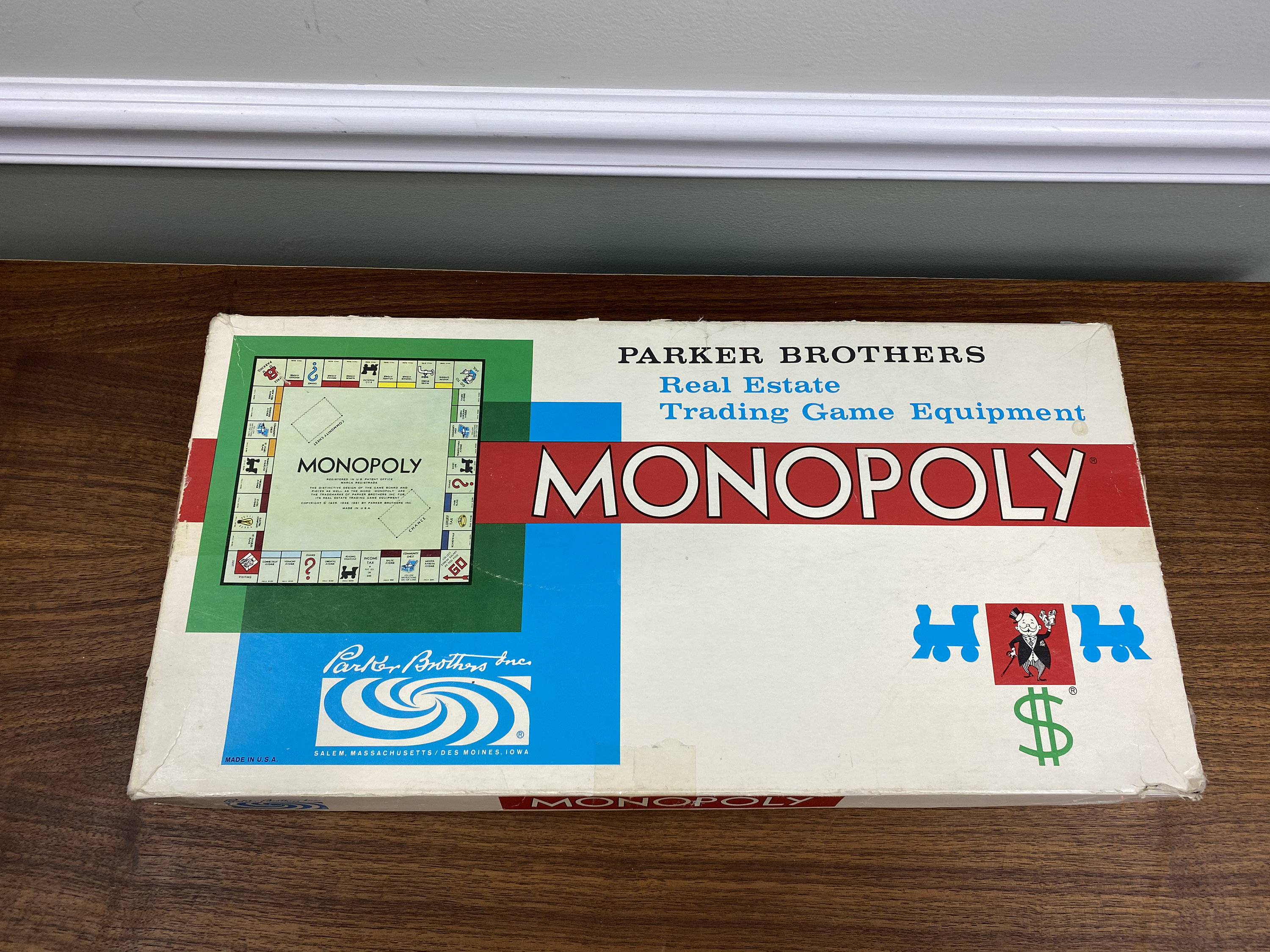 MIRO PARKER Classic Monopoly - Antique 6 Piece Complete Board Games RARE  N16