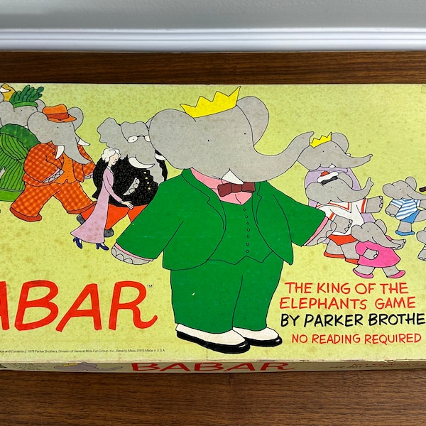 Vintage NOS 1978 Babar The King of the Elephants Game by Parker Brothers - Condition Issues