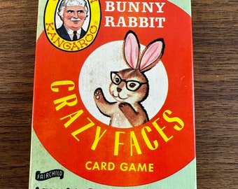 Vintage 1960s Captain Kangaroo Bunny Rabbit Crazy Faces Card Game