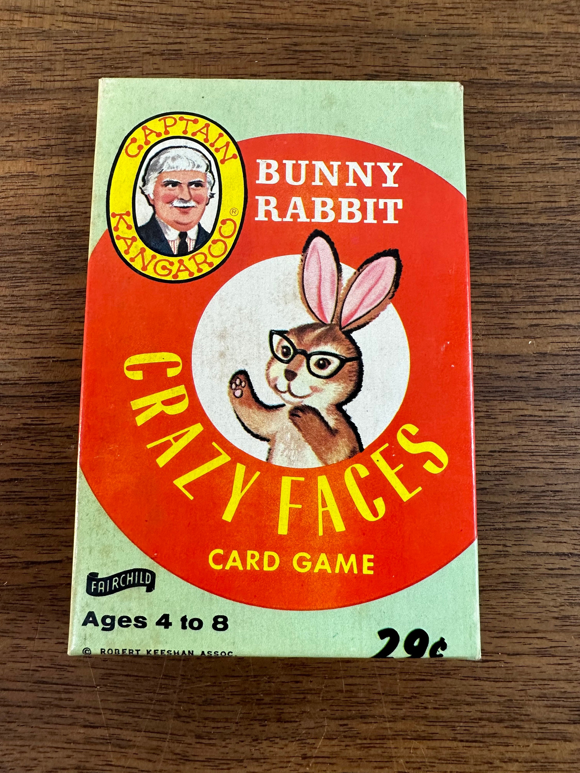 Vintage 1960s Captain Kangaroo Bunny Rabbit Crazy Faces Card Game