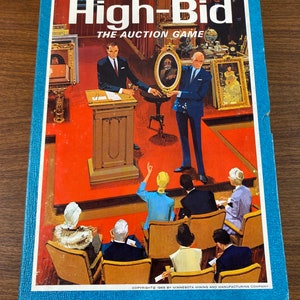 Vintage 1965 High-Bid - The Auction Game - 3M Bookshelf Game - Complete Pristine Condition