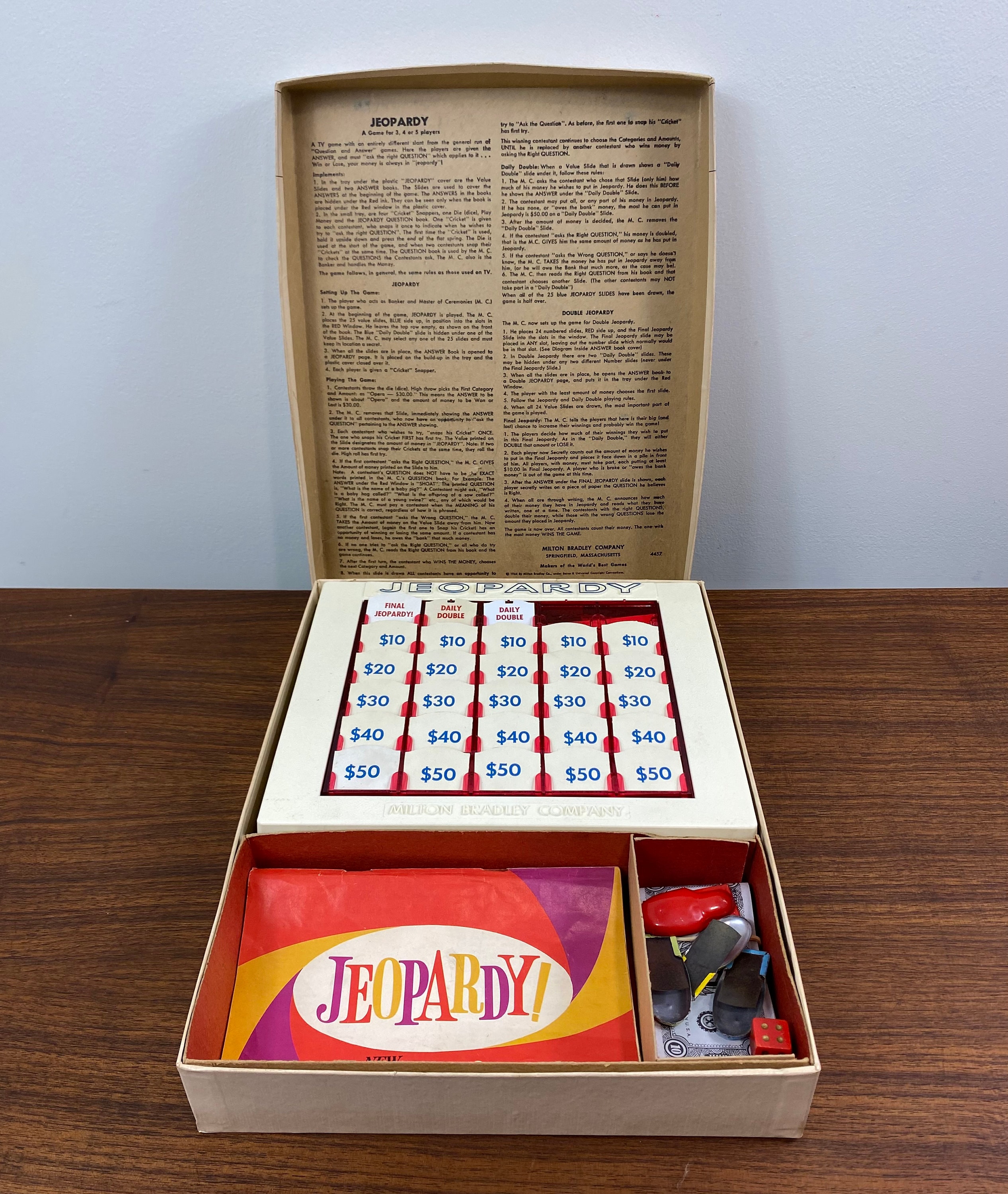 Vintage 1970 Jeopardy Board Game 7th Edition by Milton Bradley
