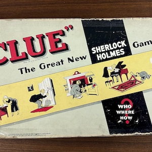 Vintage 1949 Clue - Sherlock Holmes Edition Board Game - Complete by Parker Brothers/John Waddington - Complete
