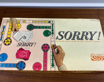Vintage Sorry Parker Bros Board Game 1964 - Great Playable Condition