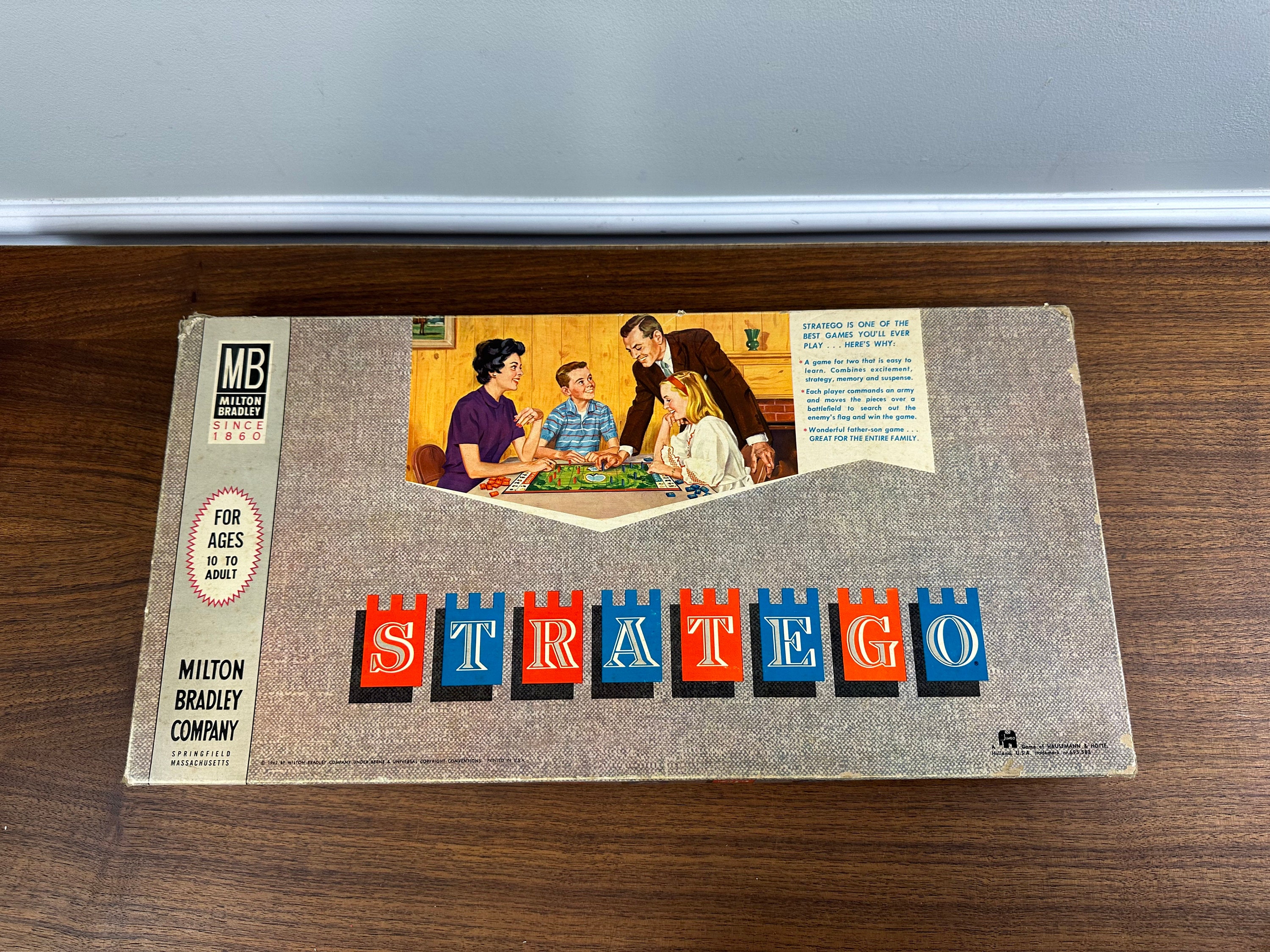 Vintage 1962 Stratego Board Game by Milton Bradley Complete Very Good  Condition Plastic Pieces With Covers 