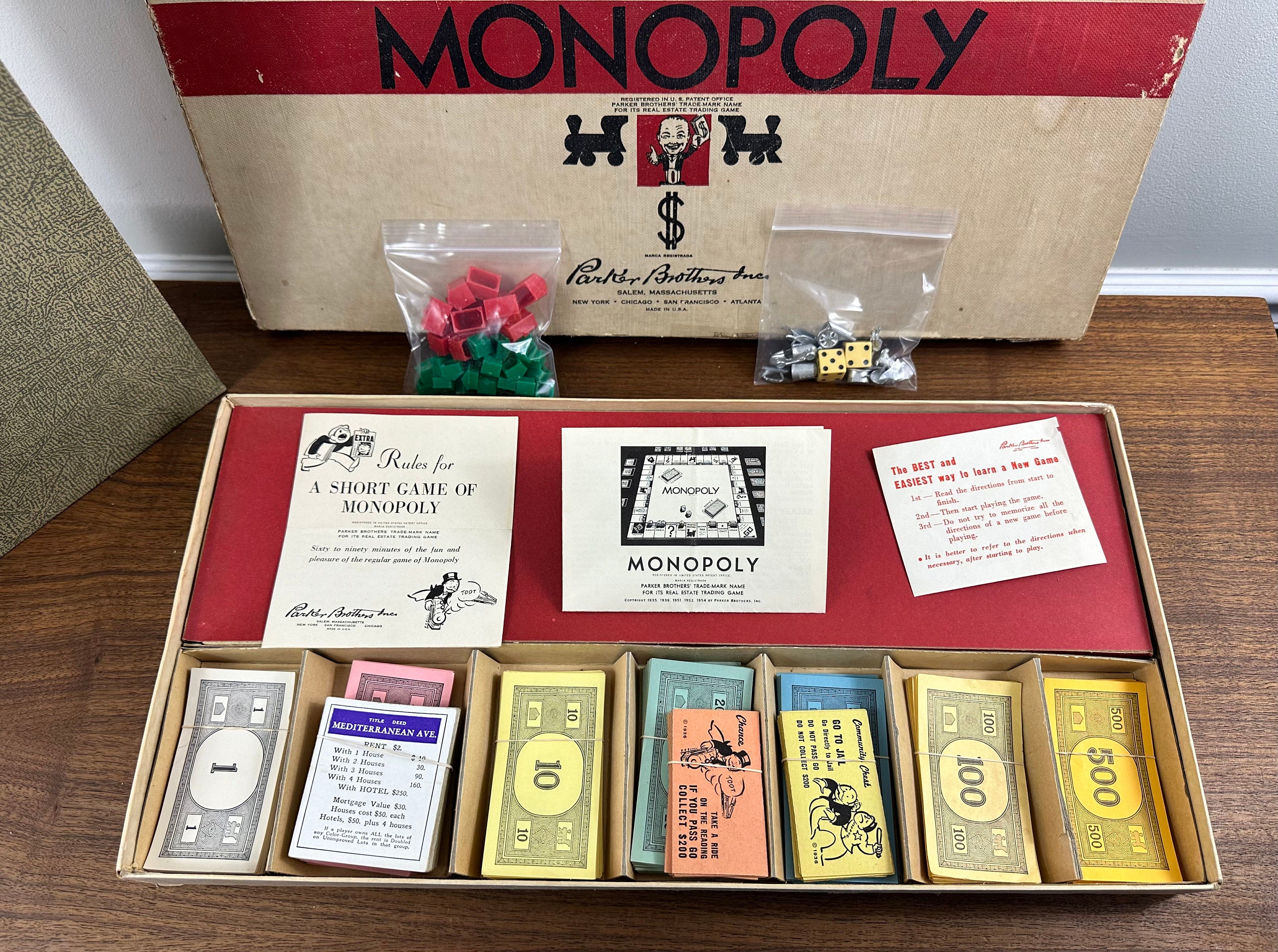 Vintage 1956 Monopoly Game - Parker Brothers No. 9 - Complete - Etsy