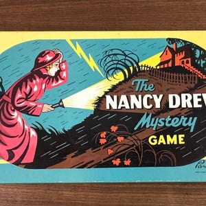 Vintage 1957 Nancy Drew Mystery Game: Parker Brothers Wooden Piece
