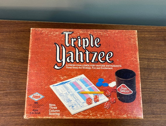 Vintage 1973 Triple Yahtzee Dice Game - Complete - With Blank