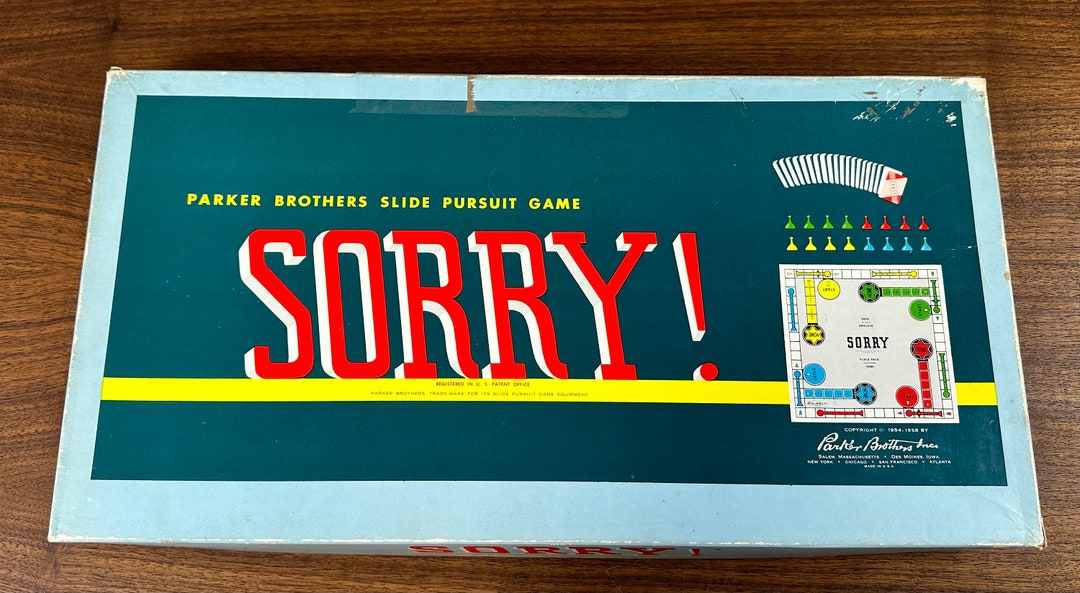 Vintage 1958 Sorry! Board Game by Parker Brothers - Complete - Etsy