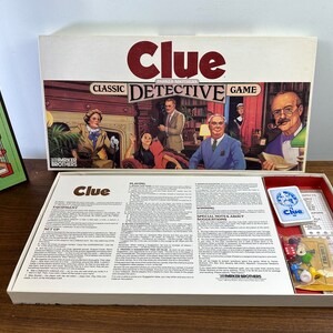 Vintage 1986 Parker Brothers Clue Classic Detective Game "who - Where ...