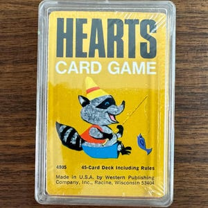 Vintage 1970s Hearts Card Game by Whitman - Still Sealed in Plastic