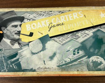 Vintage 1937 (First Edition) Boake Carter's Star Reporter Game by Parker Brothers - Metal Pieces - Complete with straight pins
