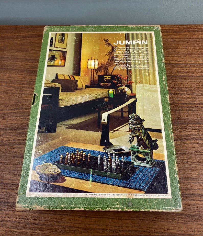 Vintage 1964 Jumpin A Game of Pawns 3M Bookshelf Game Complete image 6