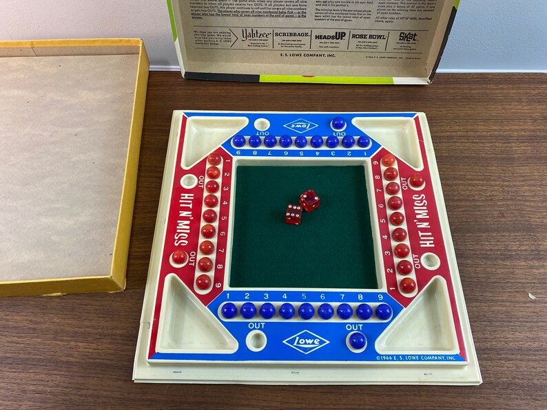 Vintage 1966 Hit N' Miss Marble and Dice Board Game by Etsy