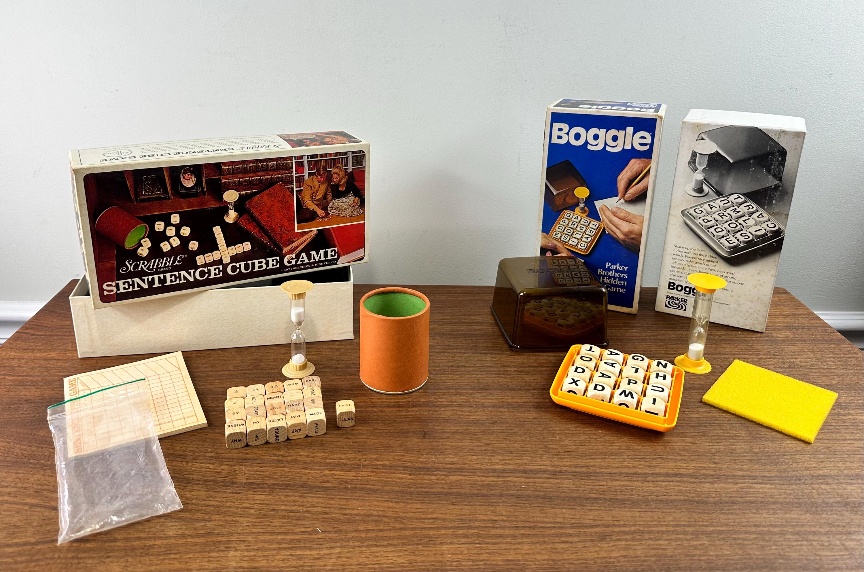 Vintage Scrabble Sentence Cube & Boggle Games – Complete Word Game Set ...