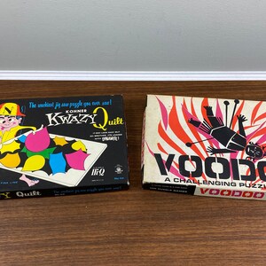 Pair of 1960s-70s Kohner/Hi-Q Brain Teaser Puzzles - Crazy Quilt and VooDoo - Both Complete