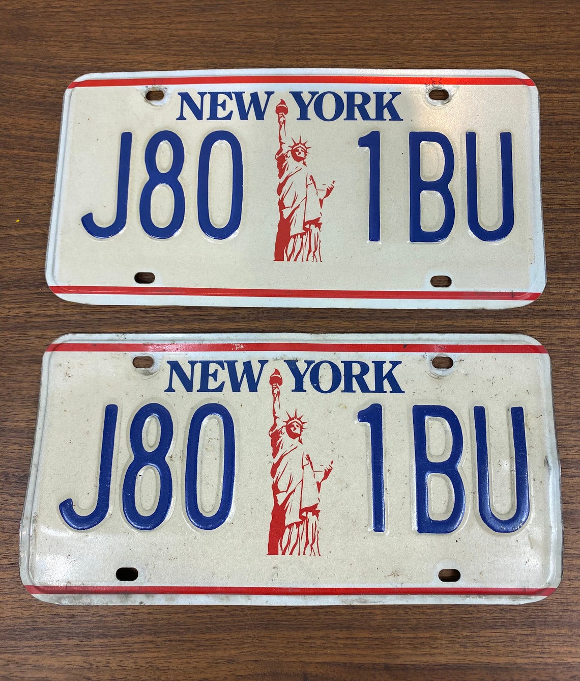 Vintage New York NY Statue of Liberty License Plate Set J80 Etsy