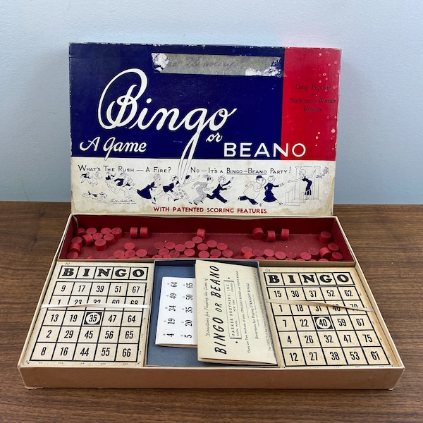 Vintage 1933 Bingo or Beano A Game - Long Popular at Summer and Winter Resorts - Complete