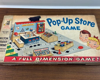 Vintage 1950 Pop-Up Store Game by Milton Bradley - Unique Game Board - "A Full Dimensional Game"