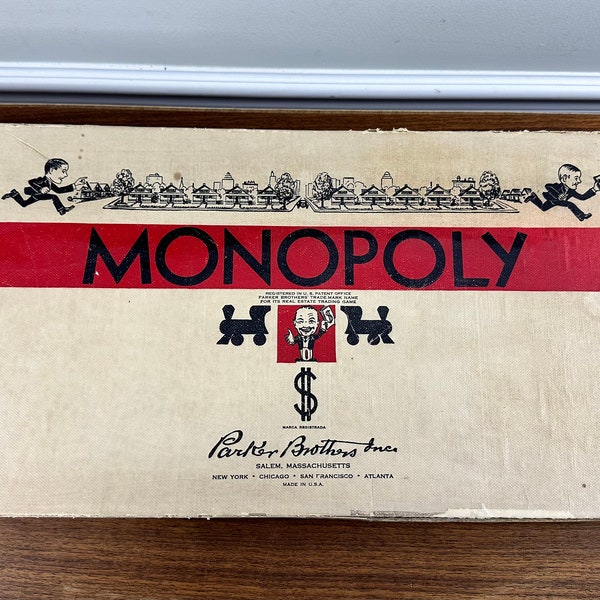 Vintage 1956 Monopoly Game by Parker Brothers -No. 9 -  Complete - Great Condition