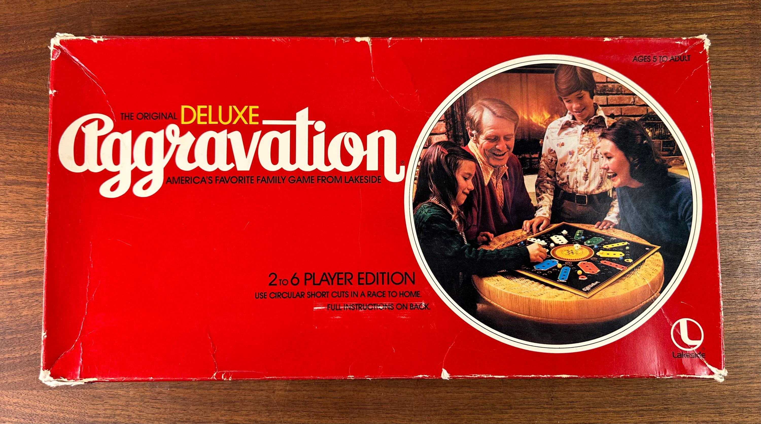 Vintage 1977 Aggravation Board Game by Lakeside - Complete - Box Shows Wear