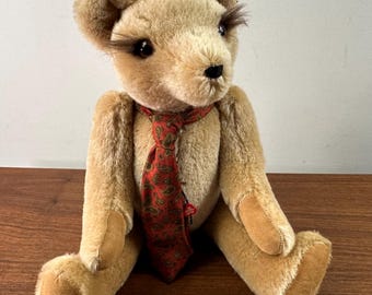 Vintage 1990s Clemens Bear, 5 way Jointed with long eyelashes, approx. 15 inches tall