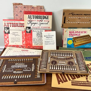 Vintage Lot Autobridge, Autobridge Junior, Game sheets and Rolomatic Bridge