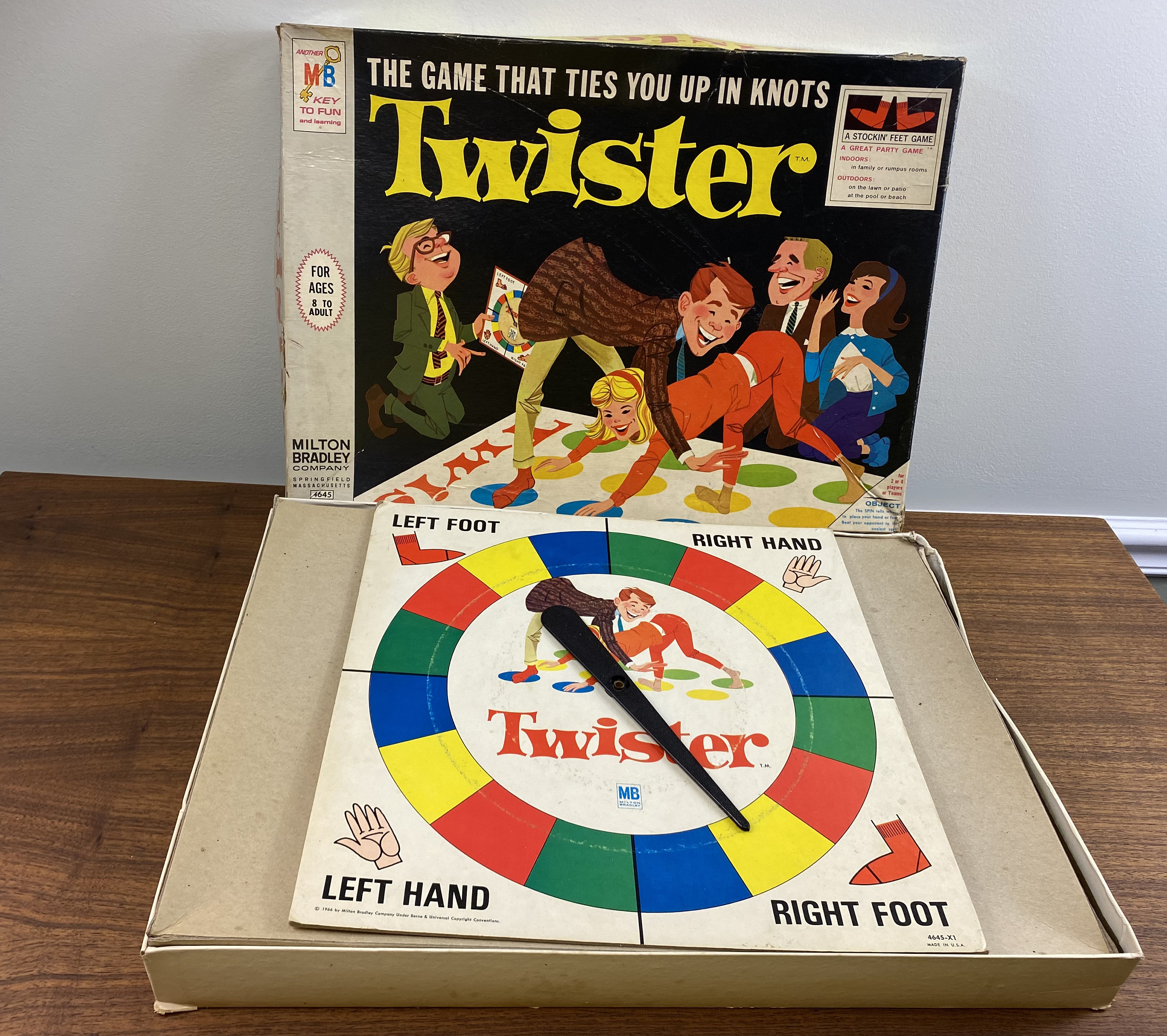 Vintage 1966 Milton Bradley TWISTER GAME Original First 