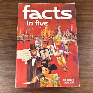 Vintage 1971 Facts in Five Avalon Hill Bookshelf Board Game - Complete