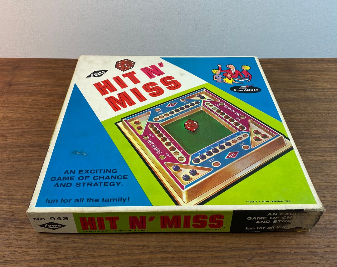 Vintage 1966 Hit N' Miss Marble and Dice Board Game by E.S. Lowe