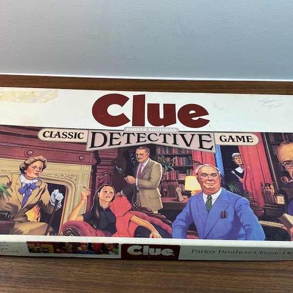 Vintage 1986 Parker Brothers Clue Classic Detective Game "Who - Where - How?" - Complete - Box Condition Issue