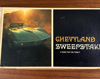 Vintage 1968 Chevyland Sweepstakes Board Game - Complete - Collectible Condition
